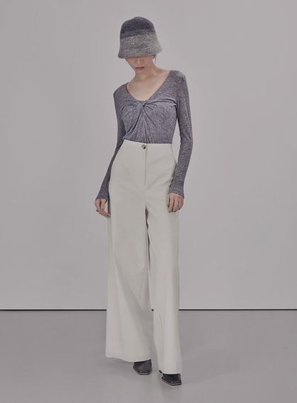 氣質扭結V領長袖上衣